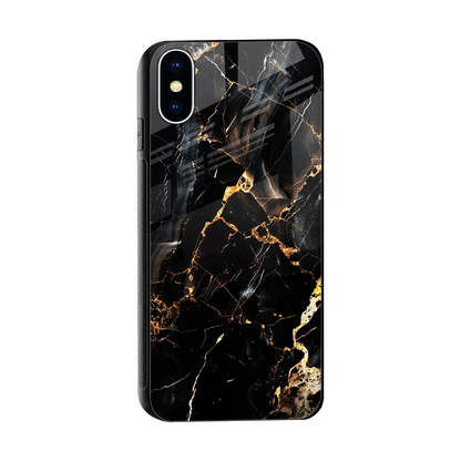 Golden Obsidian sleek iphone xs cover with tempered glass back and TPU edges