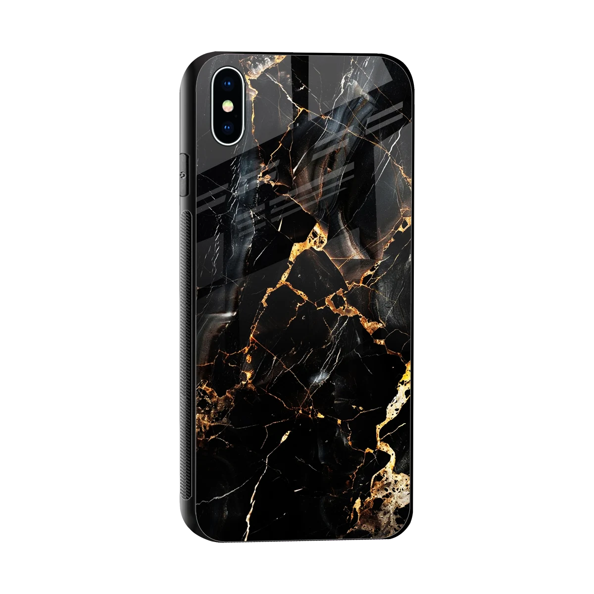Golden Obsidian sleek iphone xs max cover with tempered glass back and TPU edges