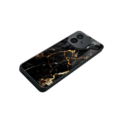 Golden Obsidian stylish phone case for iqoo neo 10r 5g | glossy glass and slim fit