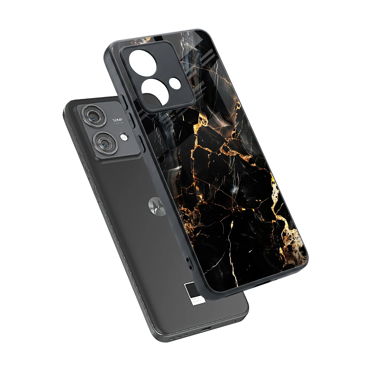 Golden Obsidian sleek motorola edge 40 neo 5g cover with tempered glass back and TPU edges