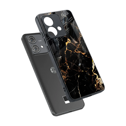 Golden Obsidian sleek motorola edge 40 neo 5g cover with tempered glass back and TPU edges