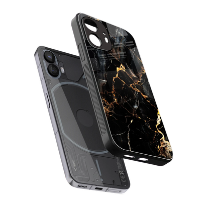 Golden Obsidian sleek nothing phone 2 cover with tempered glass back and TPU edges