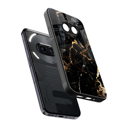 Golden Obsidian sleek nothing phone 2a cover with tempered glass back and TPU edges