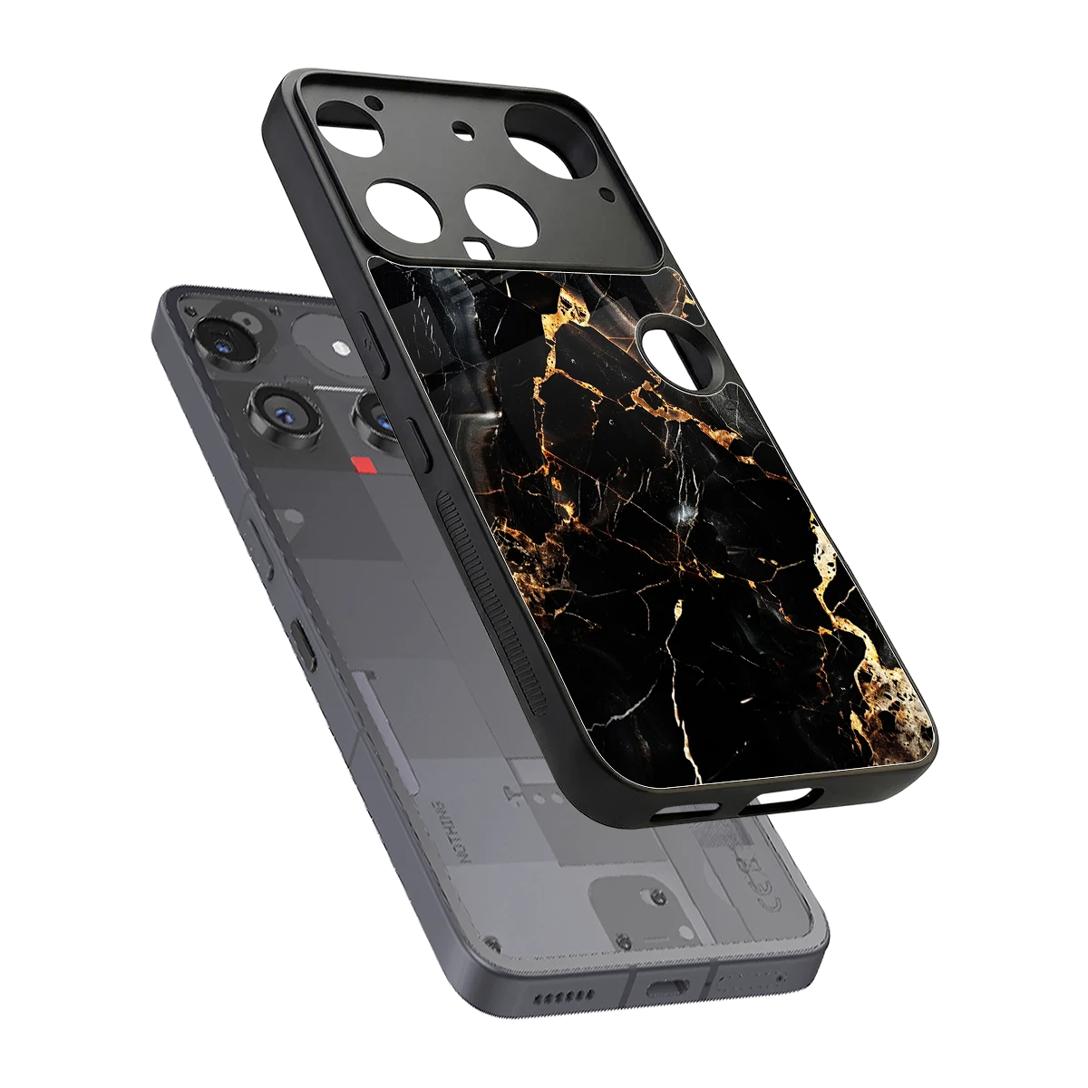 Golden Obsidian sleek nothing phone 3 cover with tempered glass back and TPU edges