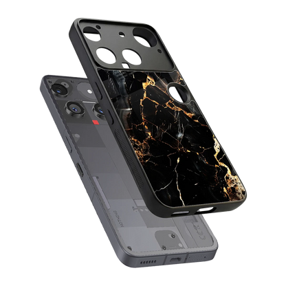 Golden Obsidian sleek nothing phone 3 cover with tempered glass back and TPU edges