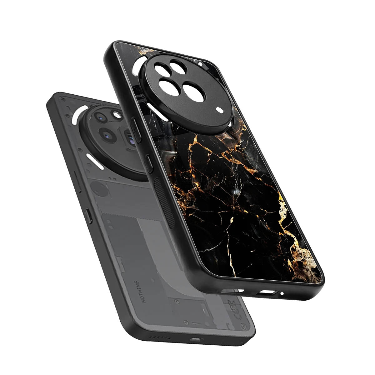 Golden Obsidian sleek nothing phone 3a pro cover with tempered glass back and TPU edges