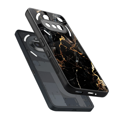 Golden Obsidian sleek nothing phone 3a cover with tempered glass back and TPU edges