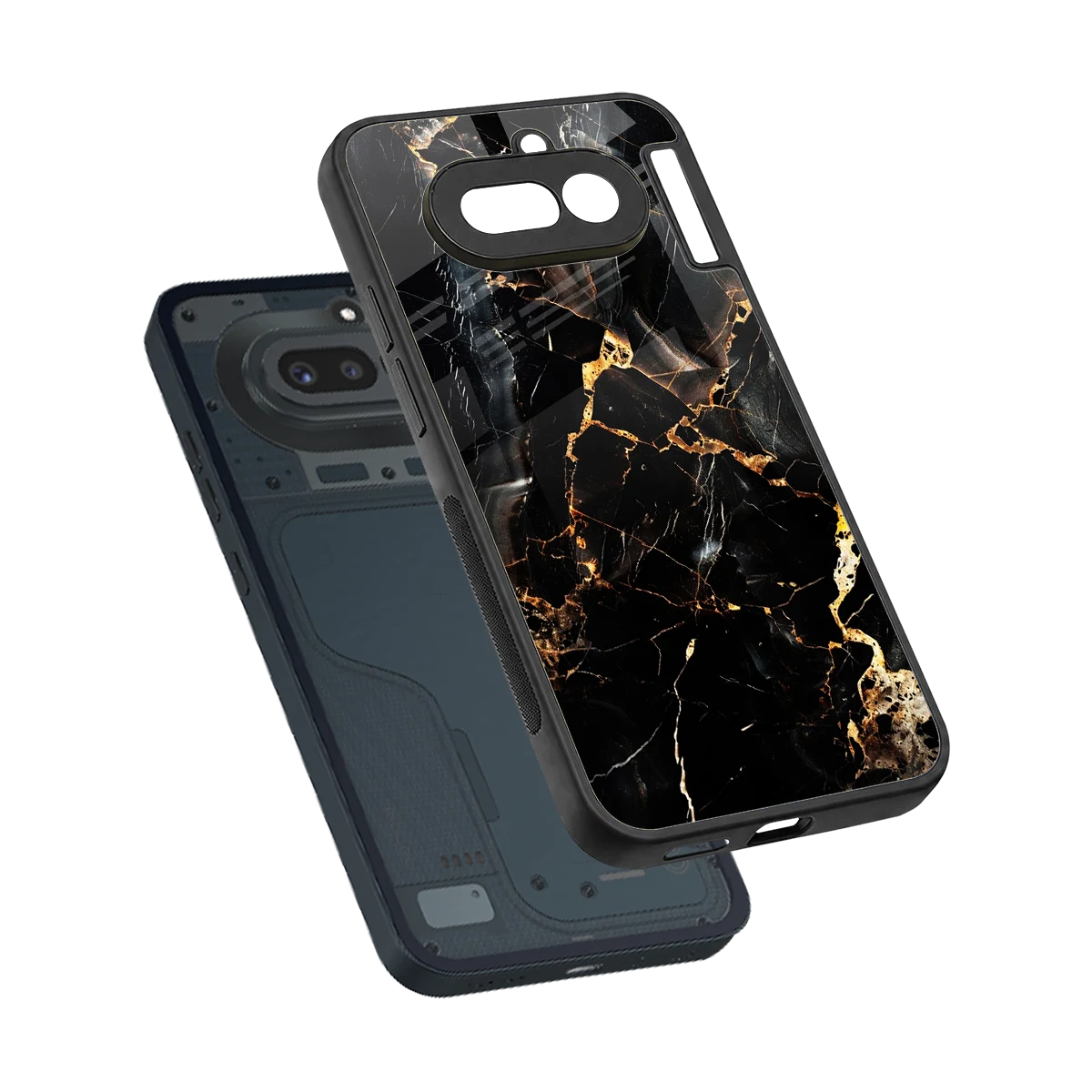 Golden Obsidian sleek nothing phone 4a cover with tempered glass back and TPU edges