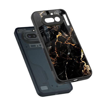 Golden Obsidian sleek nothing phone 4a cover with tempered glass back and TPU edges