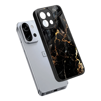 Golden Obsidian sleek oneplus 13s cover with tempered glass back and TPU edges