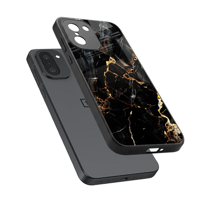 Golden Obsidian sleek oneplus 15r cover with tempered glass back and TPU edges