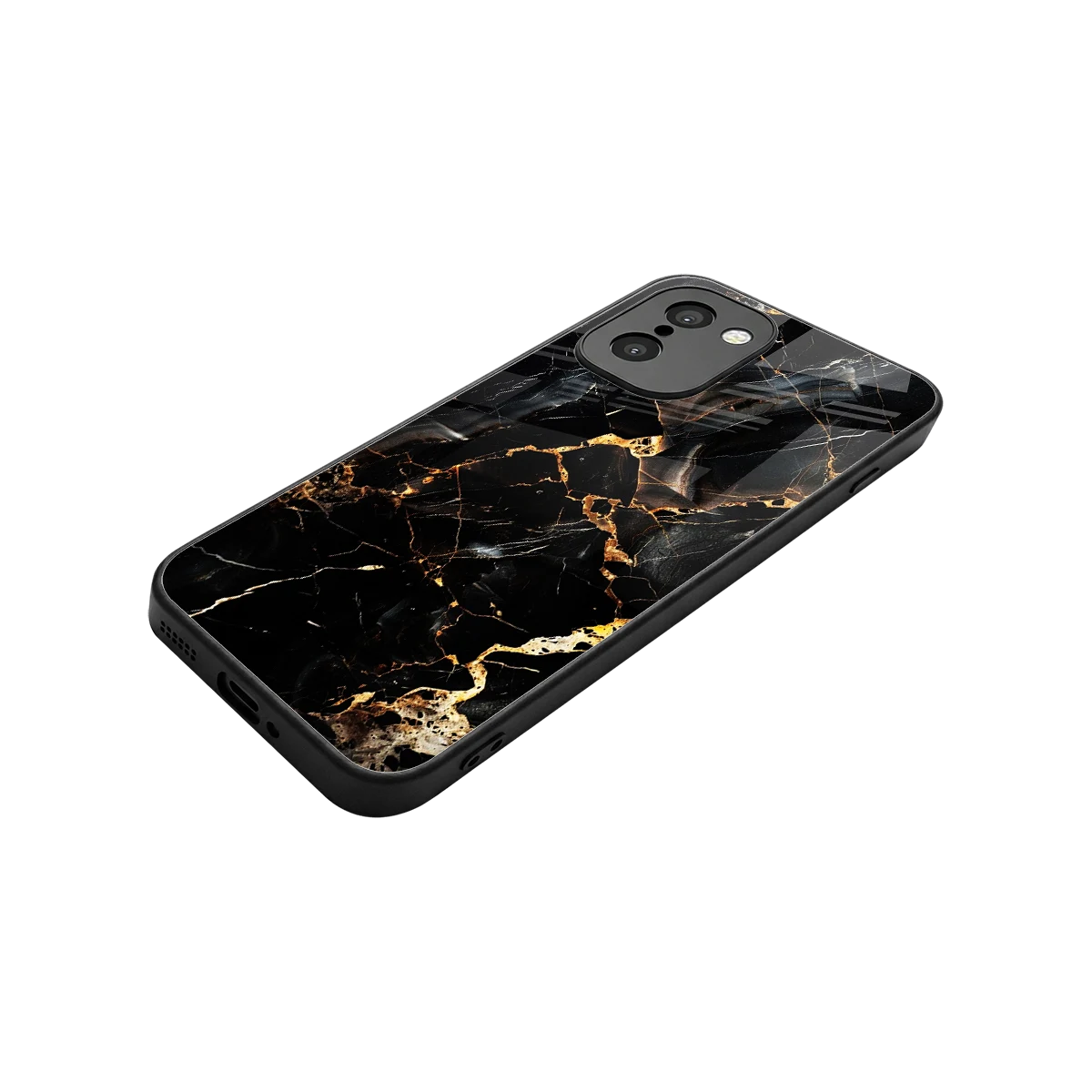 Golden Obsidian stylish phone case for oneplus 15r | glossy glass and slim fit