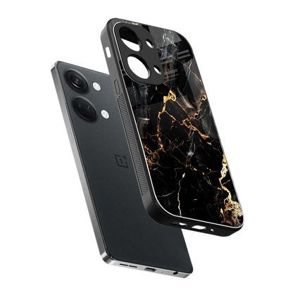 Golden Obsidian sleek oneplus nord 3 cover with tempered glass back and TPU edges