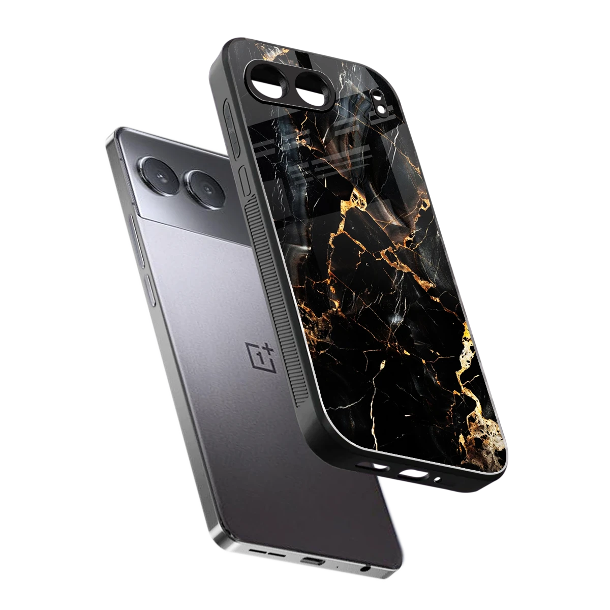 Golden Obsidian sleek oneplus nord 4 cover with tempered glass back and TPU edges