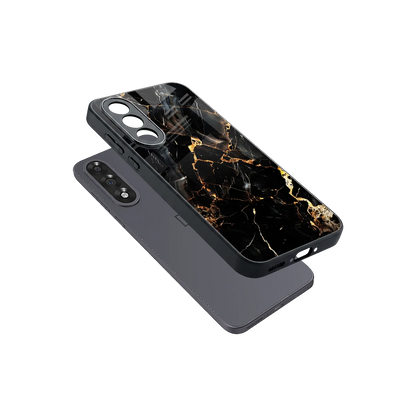 Golden Obsidian sleek oneplus nord 5 cover with tempered glass back and TPU edges
