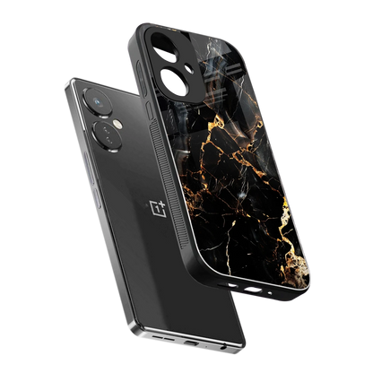 Golden Obsidian sleek oneplus nord ce 3 cover with tempered glass back and TPU edges