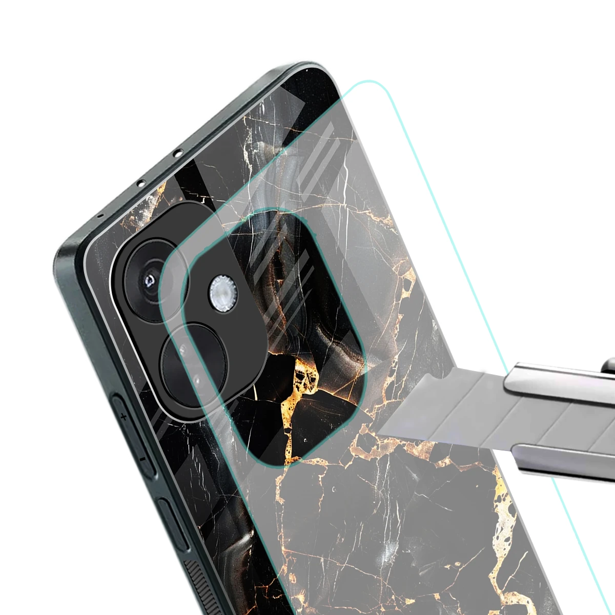 Golden Obsidian stylish phone case for oneplus nord ce 3 | glossy glass and slim fit