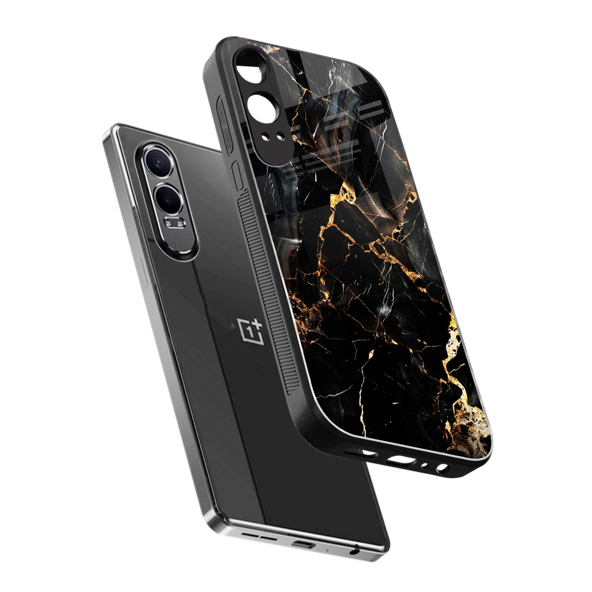 Golden Obsidian sleek oneplus nord ce 4 lite cover with tempered glass back and TPU edges