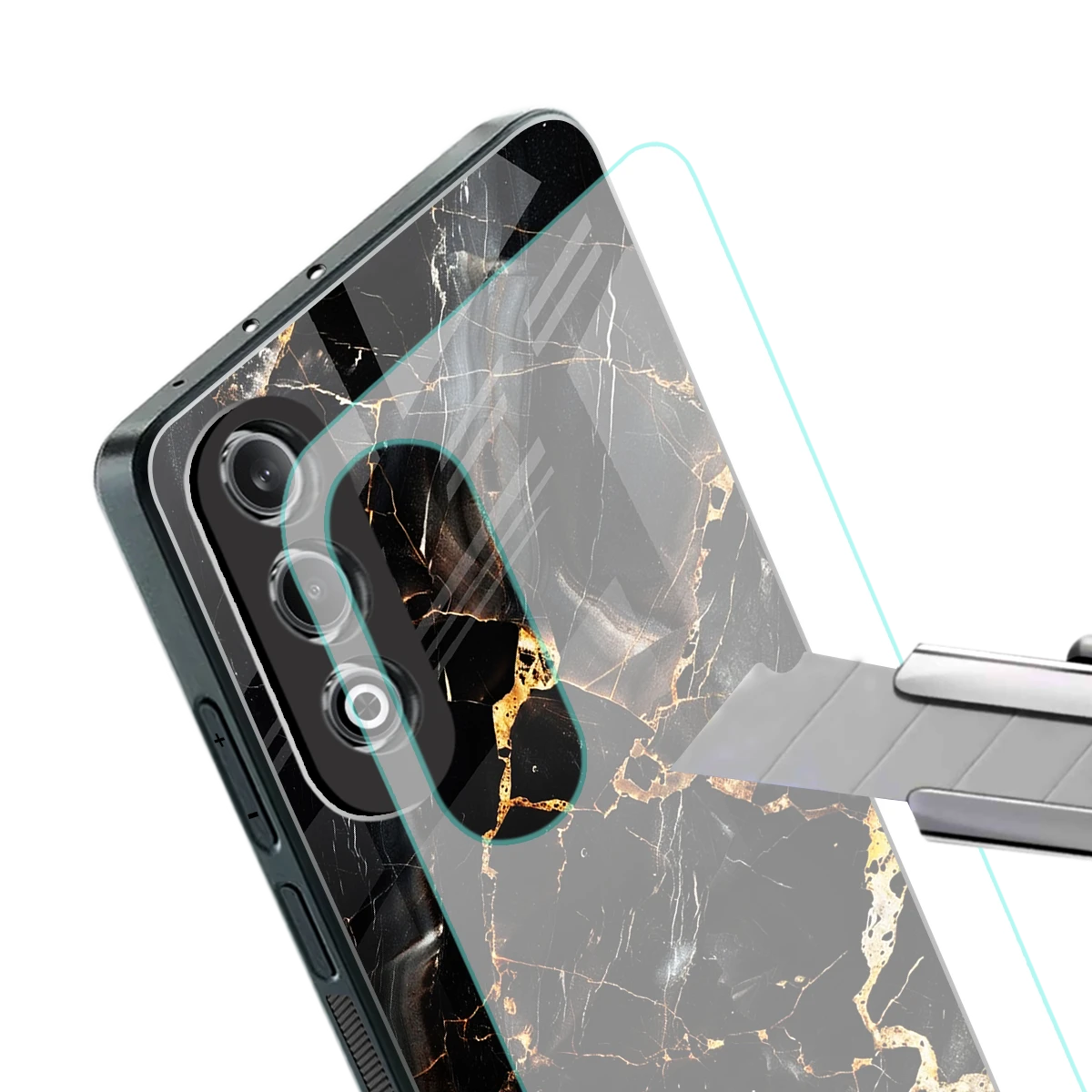 Golden Obsidian stylish phone case for oneplus nord ce 4 | glossy glass and slim fit