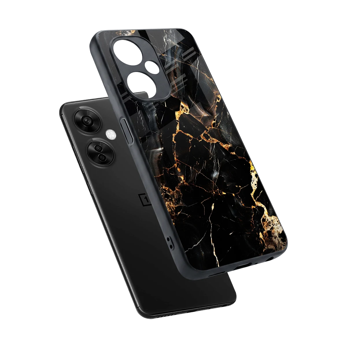 Golden Obsidian sleek oneplus nord ce 3 lite cover with tempered glass back and TPU edges