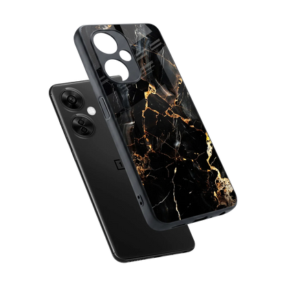 Golden Obsidian sleek oneplus nord ce 3 lite cover with tempered glass back and TPU edges
