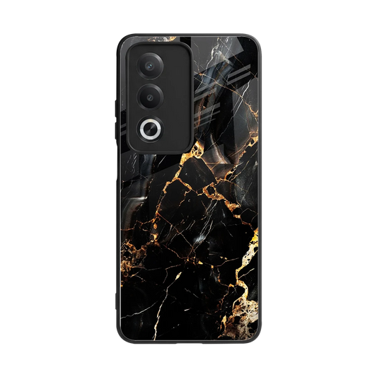 Golden Obsidian back phone cover | glass case for oppo a3 pro
