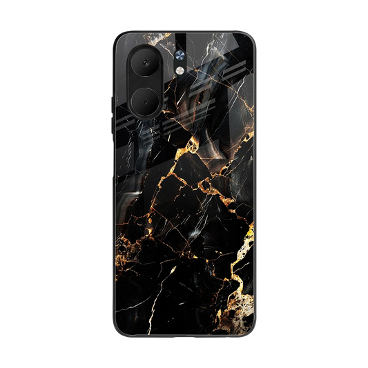 Golden Obsidian back phone cover | glass case for oppo a5x 5g