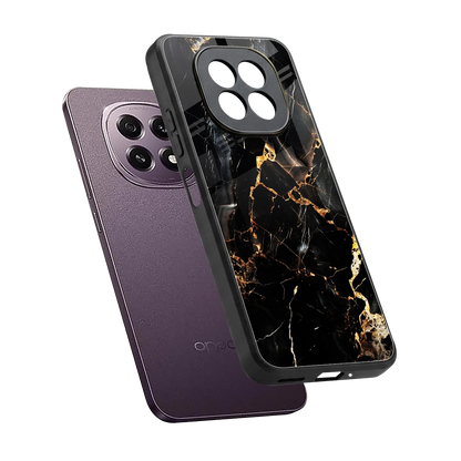 Golden Obsidian sleek oppo f29 5g cover with tempered glass back and TPU edges