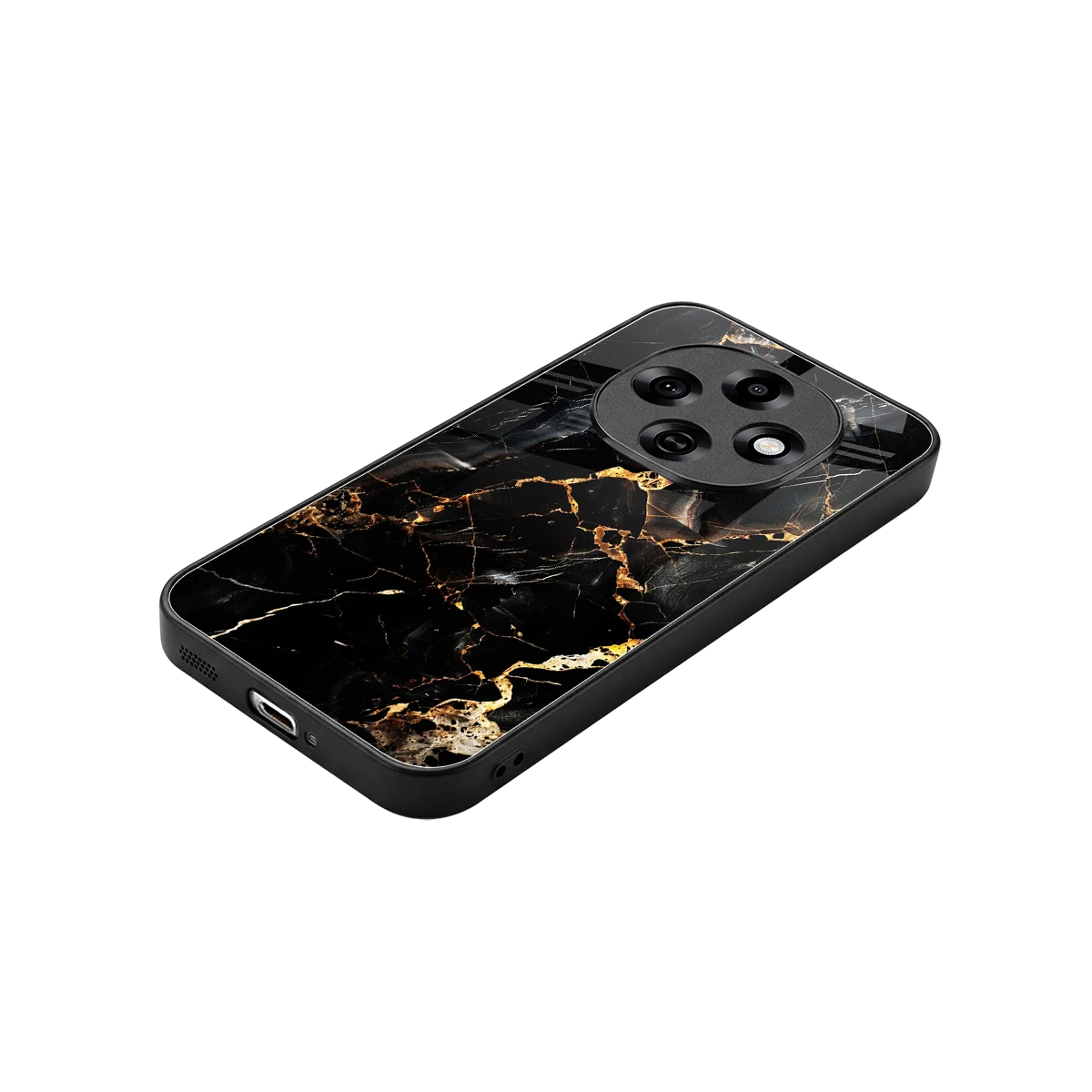 Golden Obsidian stylish phone case for oppo f31 pro 5g | glossy glass and slim fit
