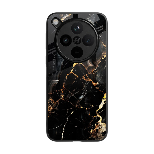 Golden Obsidian back phone cover | glass case for oppo find x8
