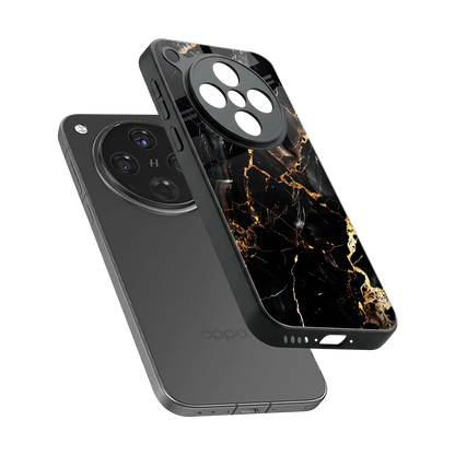 Golden Obsidian sleek oppo find x8 cover with tempered glass back and TPU edges
