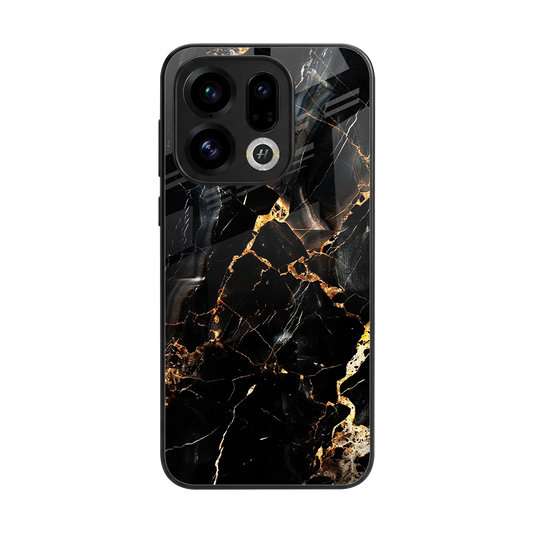 Golden Obsidian back phone cover | glass case for oppo find x9