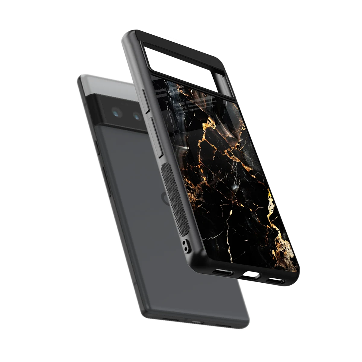 Golden Obsidian sleek google pixel 6 pro cover with tempered glass back and TPU edges