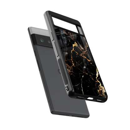 Golden Obsidian sleek google pixel 6 pro cover with tempered glass back and TPU edges