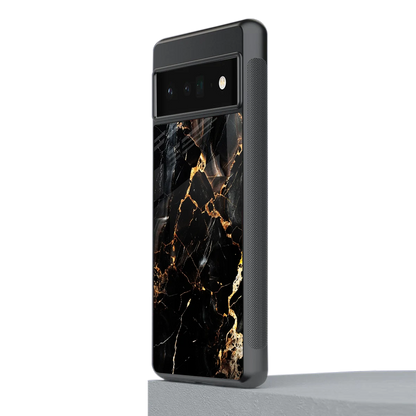 Golden Obsidian stylish phone case for google pixel 6 pro | glossy glass and slim fit