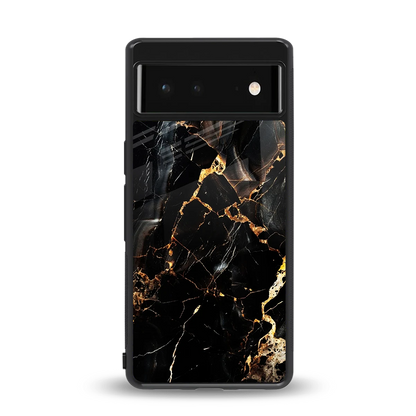 Golden Obsidian back phone cover | glass case for google pixel 6a