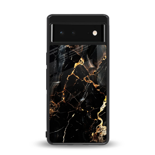 Golden Obsidian back phone cover | glass case for google pixel 6a