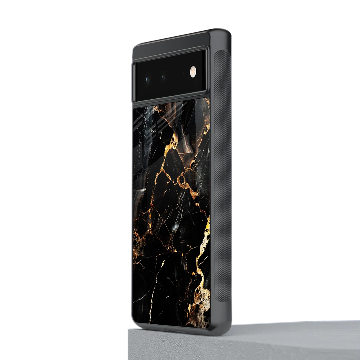 Golden Obsidian stylish phone case for google pixel 6a | glossy glass and slim fit