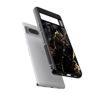 Golden Obsidian sleek google pixel 7 pro cover with tempered glass back and TPU edges
