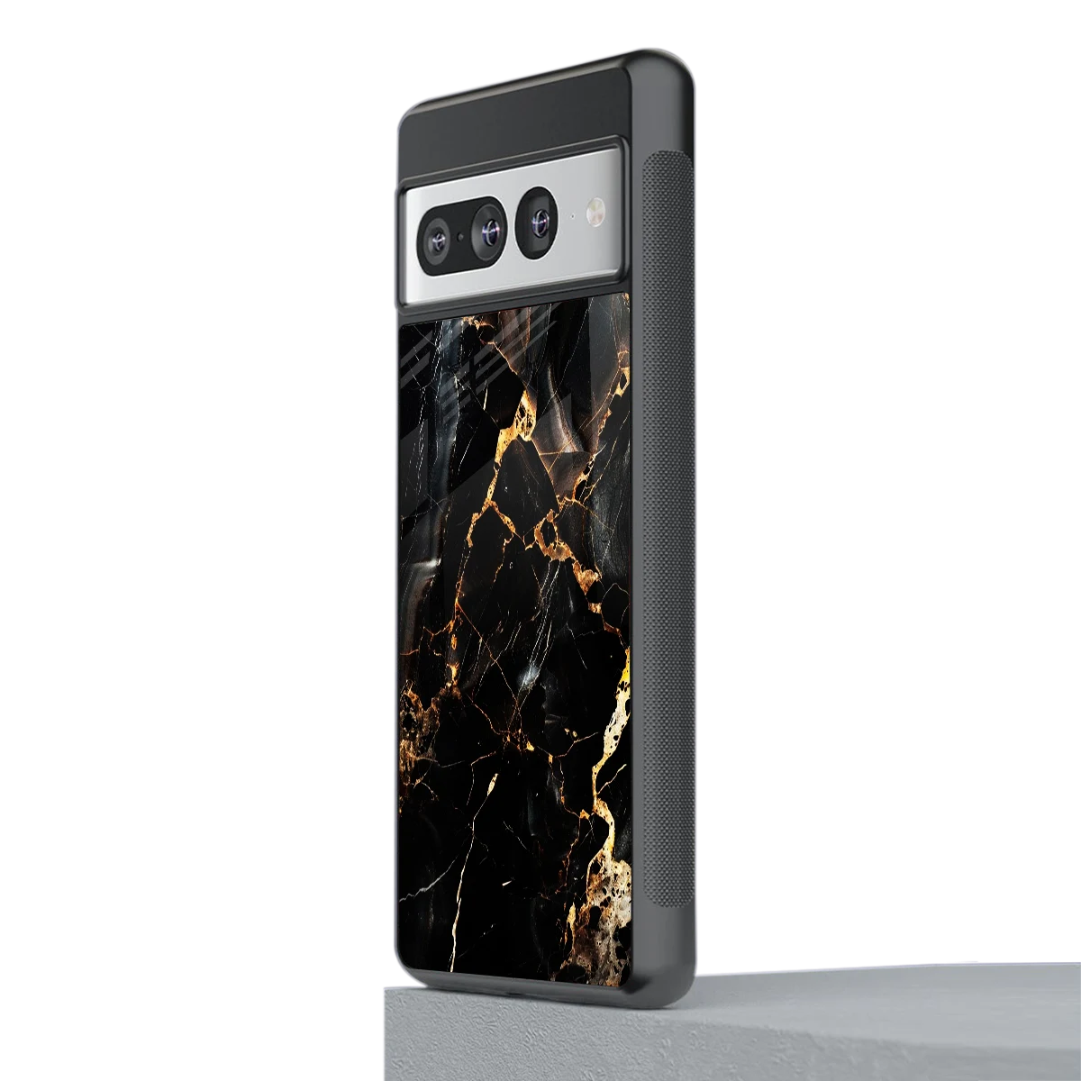 Golden Obsidian stylish phone case for google pixel 7 pro | glossy glass and slim fit