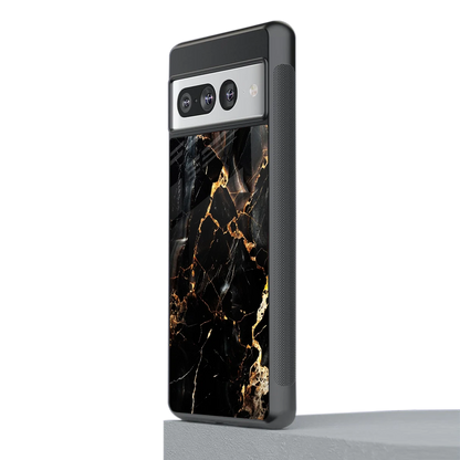 Golden Obsidian stylish phone case for google pixel 7 pro | glossy glass and slim fit