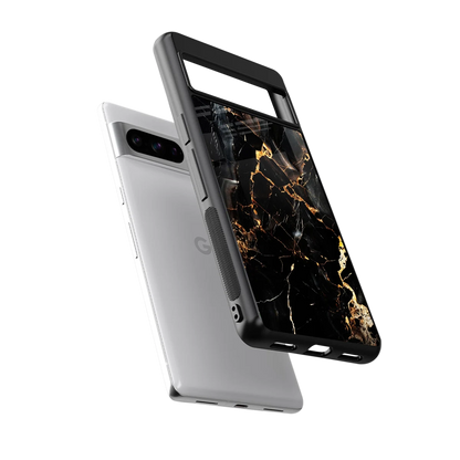 Golden Obsidian sleek google pixel 8 pro cover with tempered glass back and TPU edges