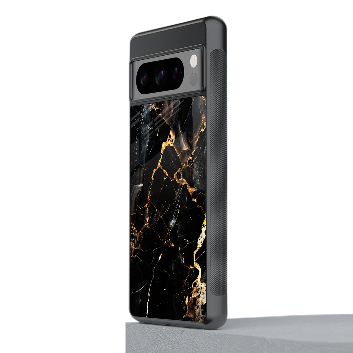 Golden Obsidian stylish phone case for google pixel 8 pro | glossy glass and slim fit