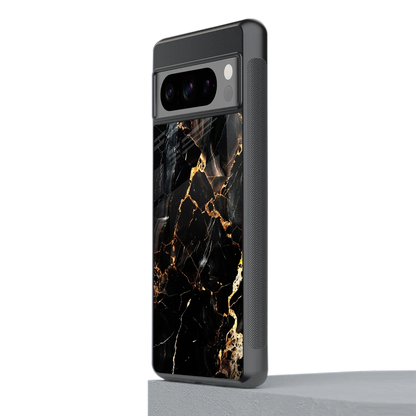 Golden Obsidian stylish phone case for google pixel 8 pro | glossy glass and slim fit