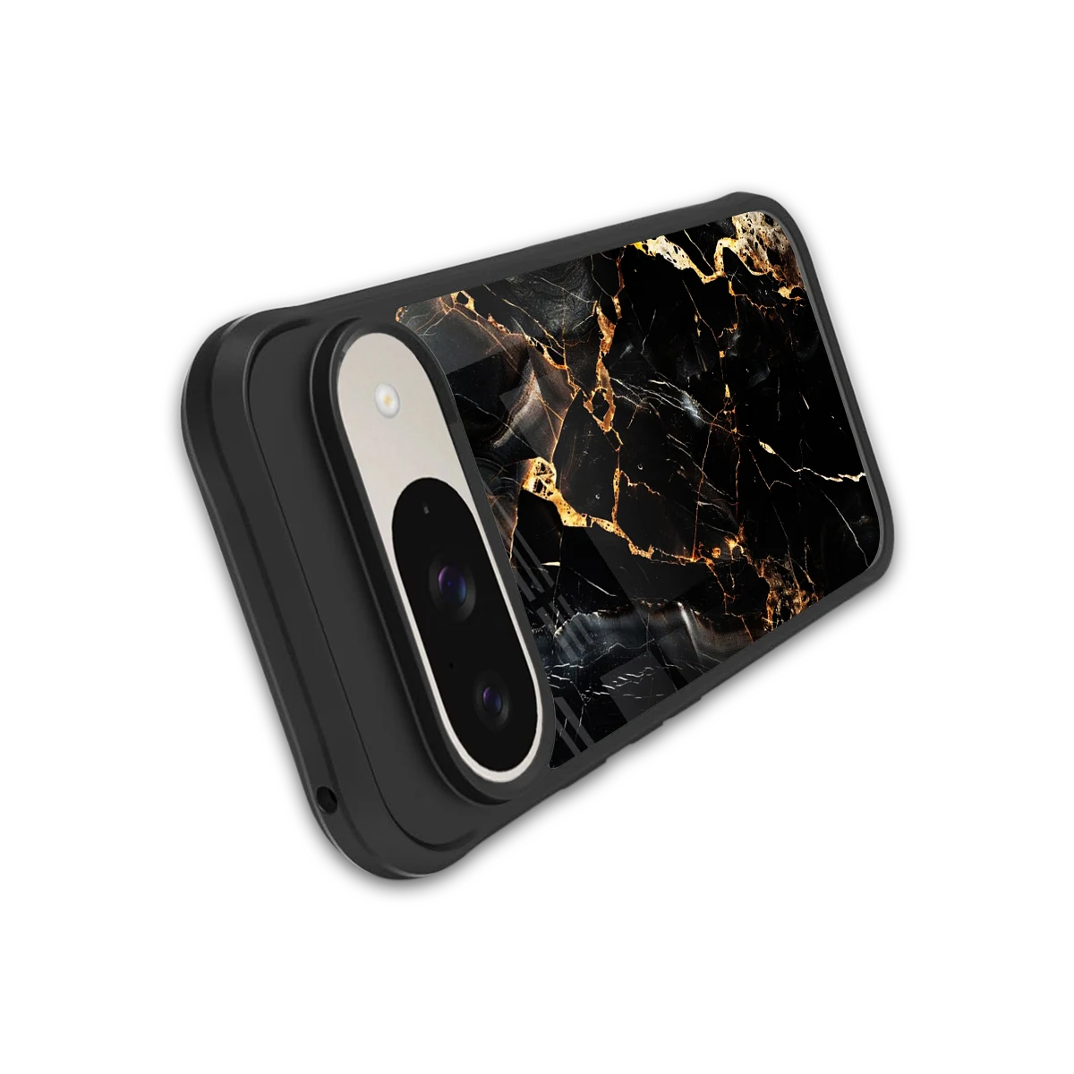 Golden Obsidian stylish phone case for google pixel 9 | glossy glass and slim fit