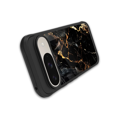 Golden Obsidian stylish phone case for google pixel 9 | glossy glass and slim fit