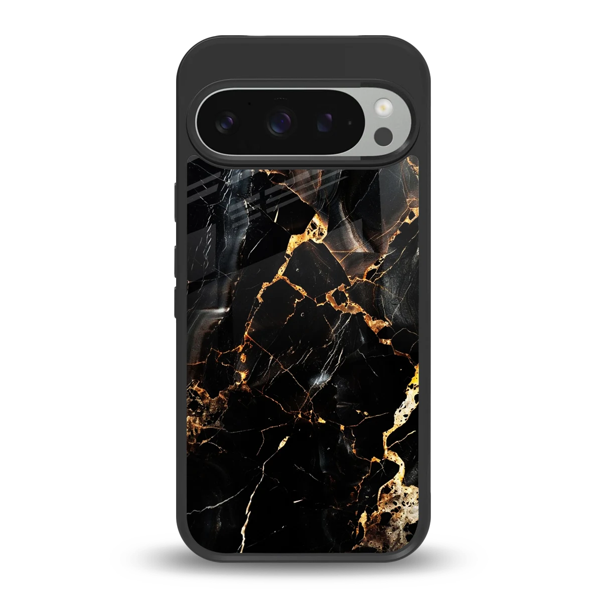 Golden Obsidian back phone cover | glass case for google pixel 9 pro