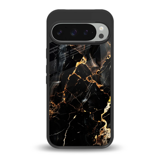 Golden Obsidian back phone cover | glass case for google pixel 9 pro