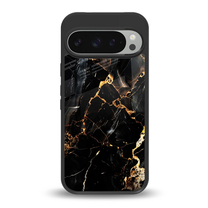 Golden Obsidian back phone cover | glass case for google pixel 9 pro xl