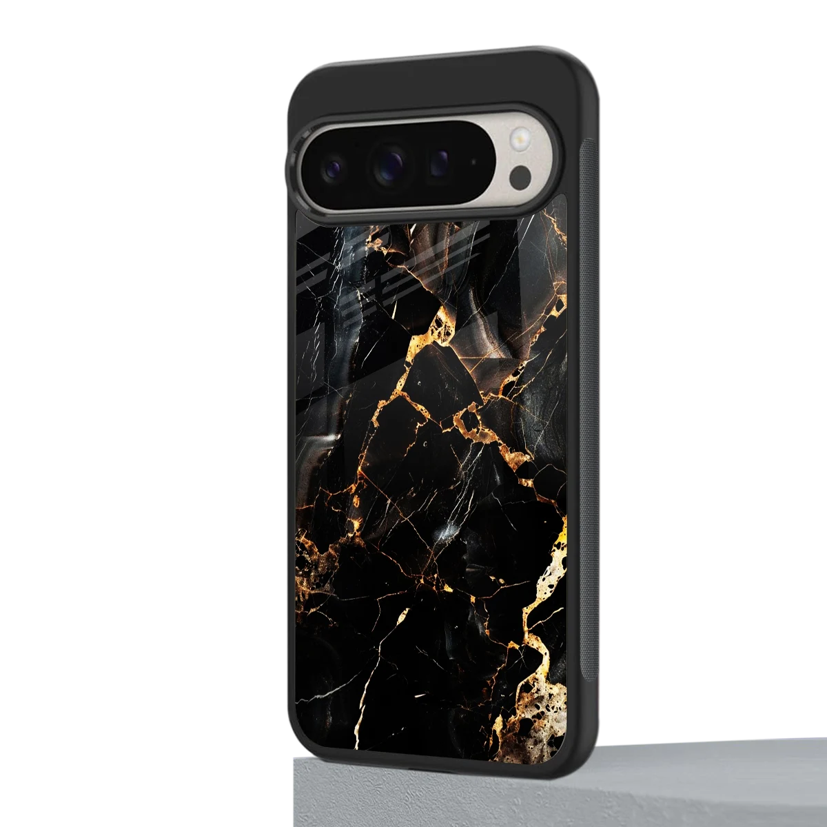 Golden Obsidian google pixel 9 pro mobile cover | shockproof glass phone case